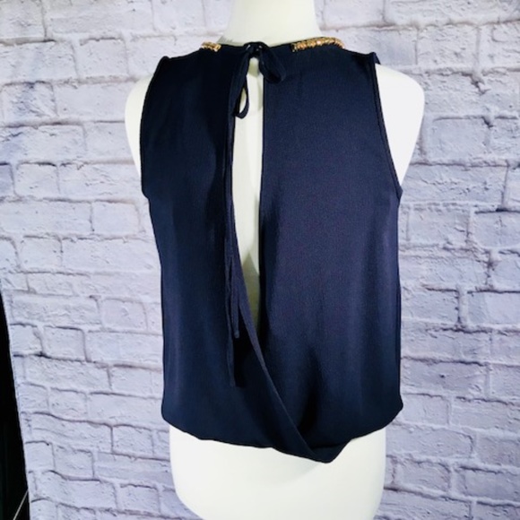 NWT Collective Concepts Cleopatra Navy Wrap top - Picture 4 of 6